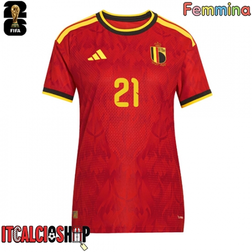Belgio Timothy Castagne #21 Prima Maglia Femmina Mondiali 2026 Manica Corta